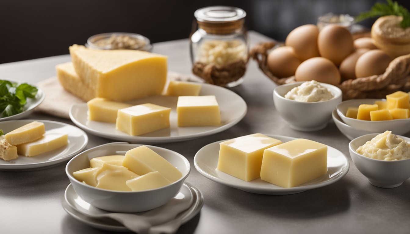 A table with 7 dishes containing margarine, labeled "foods to avoid for arthritis."