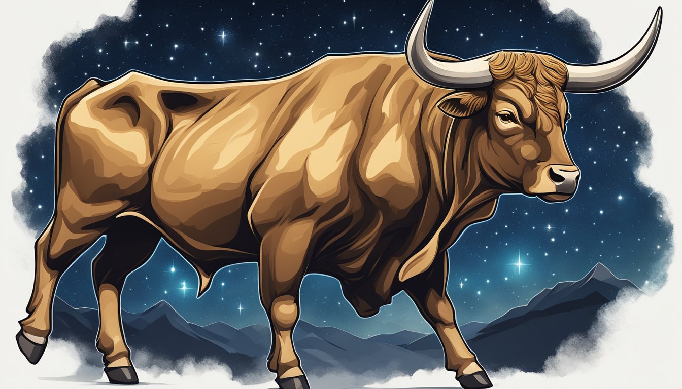 A bull stands strong and resolute, symbolizing the steadfastness and reliability of Taurus.</p><p>The constellation shines brightly in the night sky, representing the achievement and success associated with this zodiac sign