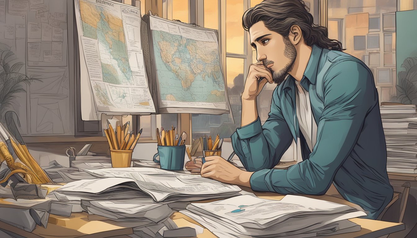 Capricorn engrossed in work, surrounded by neglected relationships.</p><p>Headlines "12 Shocking Ways Zodiac Sign Influences Relationship Failures" in the background