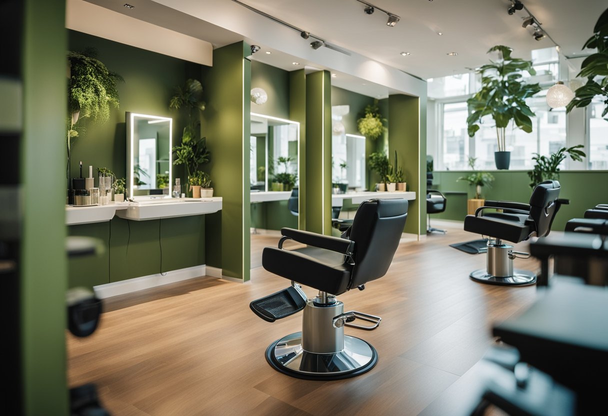 A sustainable beauty salon with no aluminum foil in sight. Instead, eco-friendly alternatives are used, promoting a green future