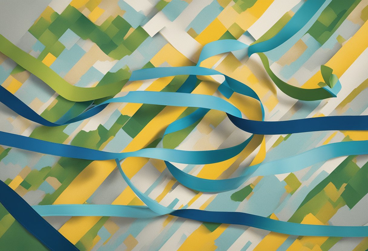 A ribbon of hope unfurls, casting a shadow over a world map, symbolizing global impact and legacy in cancer awareness