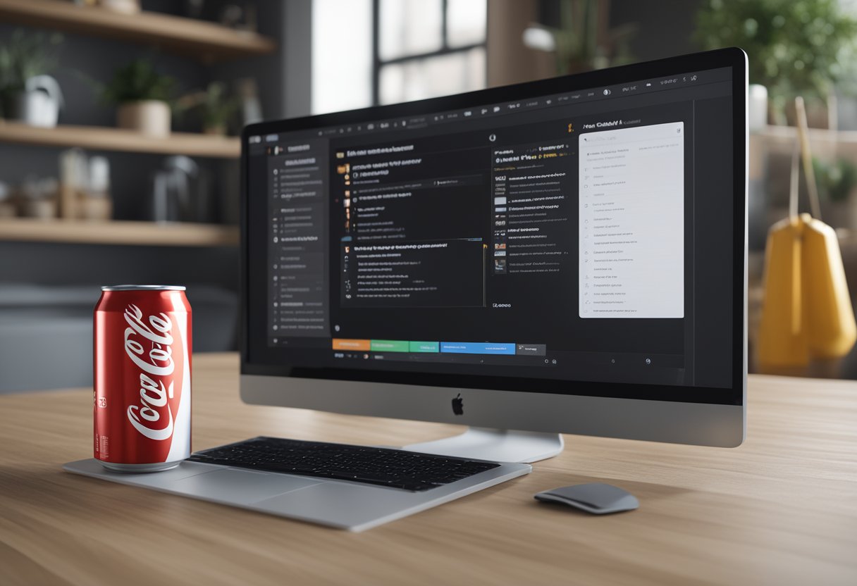 A can of Diet Coke surrounded by web development tools and a list of reasons, with a computer screen displaying the FAQ page