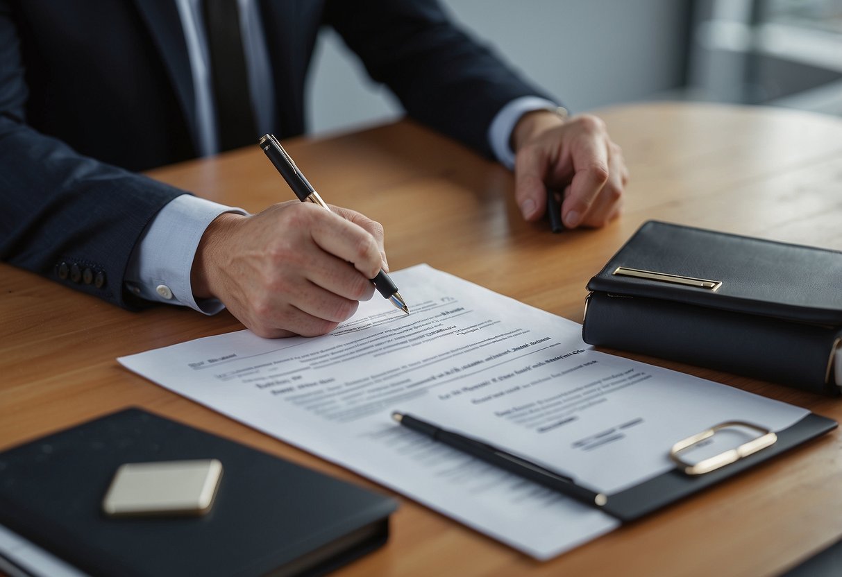 A couple signs a contract for an Australian property