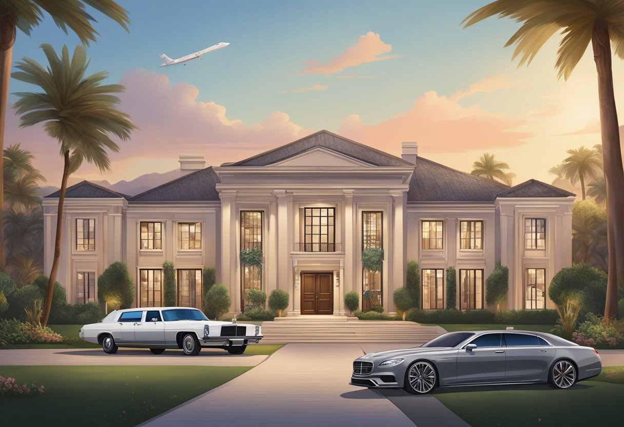 Dan Bilzerian's early life, family, and education could be depicted through a scene of a luxurious mansion, with a private jet in the background, and a prestigious university diploma on the wall