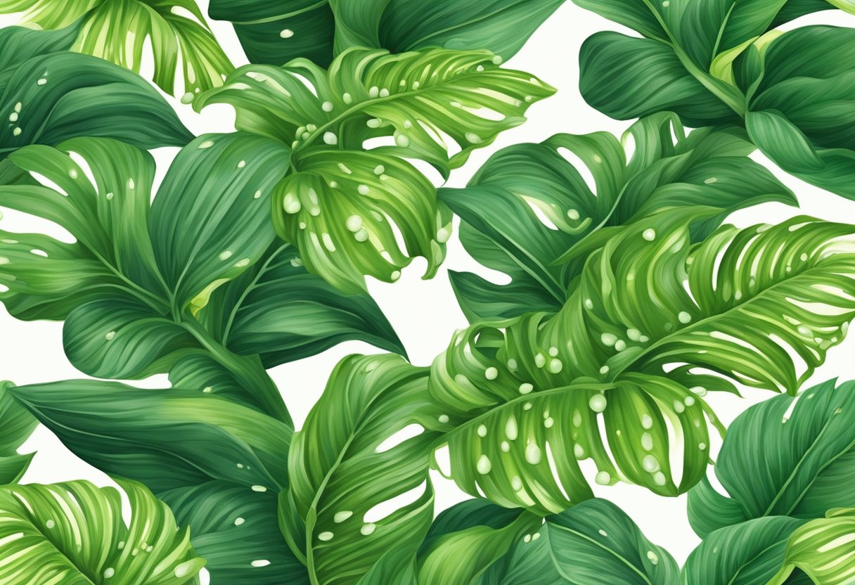 Lush green ginger plants with broad leaves, absorbing water droplets from the surrounding soil