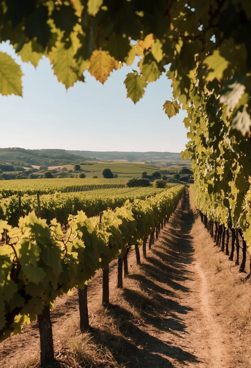 Rolling vineyards in Bordeaux, France.</p><p>Sun-kissed hills dotted with lush grapevines.</p><p>Charming chateaus and wineries nestled among the picturesque landscape