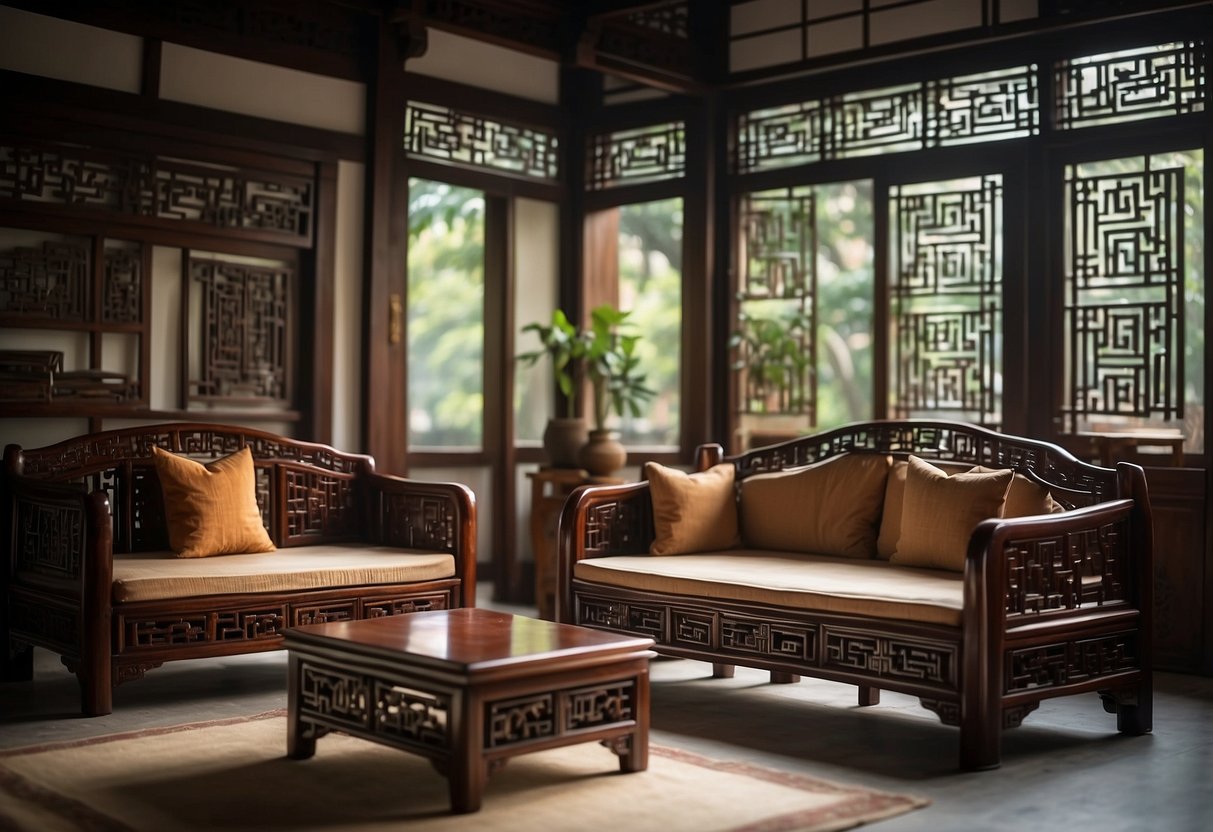 Ancient Chinese furniture styles evolve through dynasties, from simple to ornate, using wood and lacquer techniques
