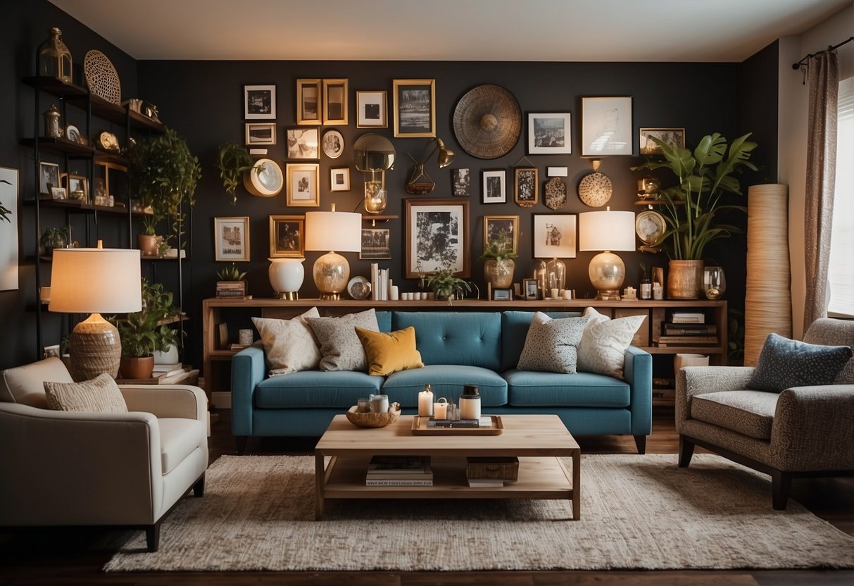 A room filled with forty nine pieces of assorted furniture