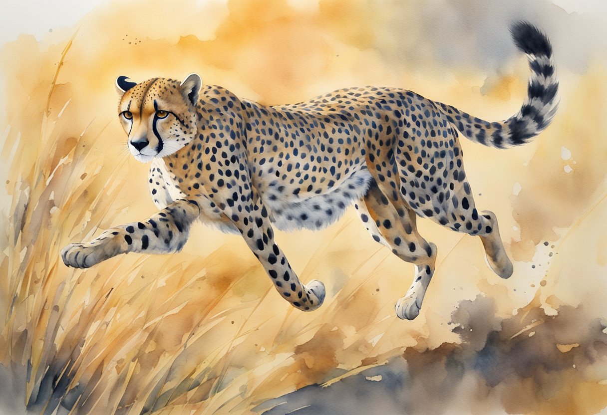 A cheetah runs faster than a lion, while a peregrine falcon flies the highest