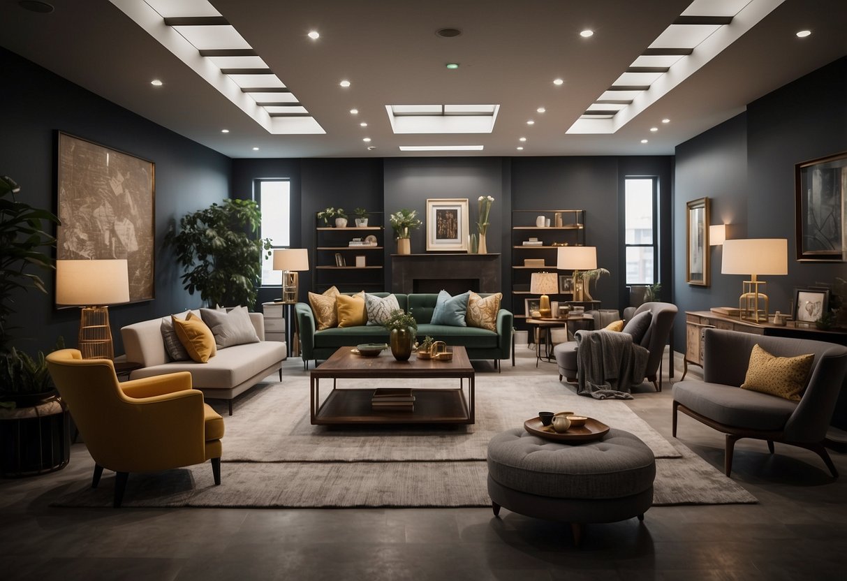 A room filled with various furniture items, all featuring a prominent "11.11" logo, showcasing a wide range of options for maximizing savings on furniture purchases