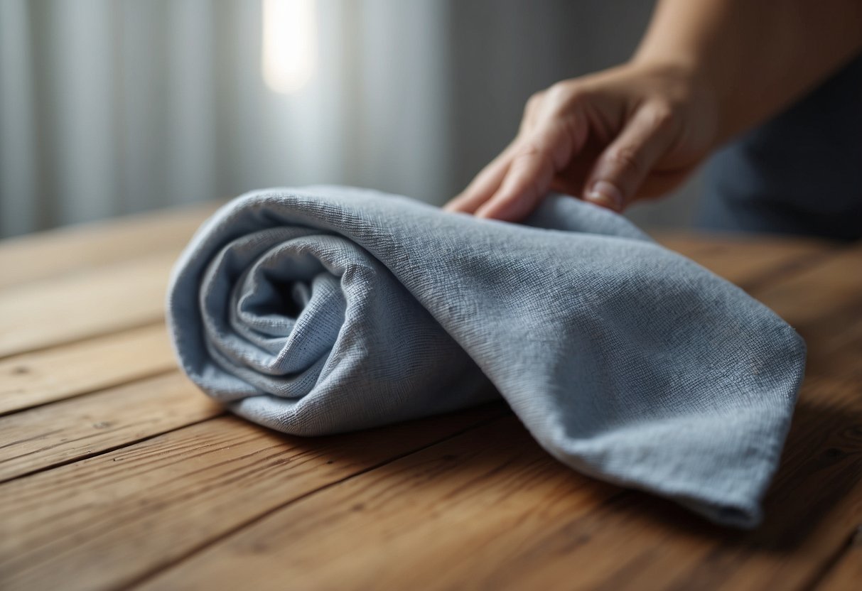 A soft cloth glides over the wooden surface, removing dust and dirt. A gentle homemade solution is sprayed and wiped, leaving the furniture clean and polished