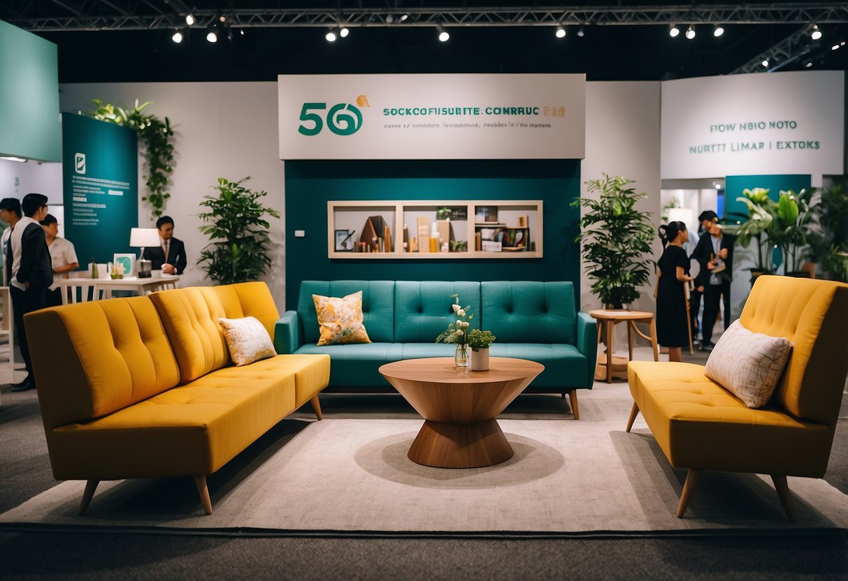 The Singapore Furniture Council hosts a vibrant trade show with modern and stylish furniture displays
