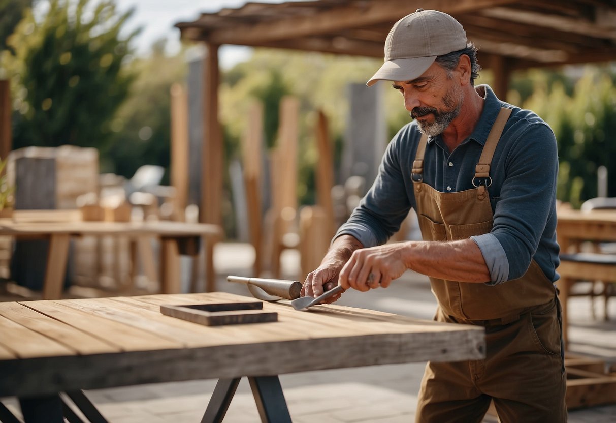 A craftsman carefully selects and works with high-quality materials to create Sifas outdoor furniture