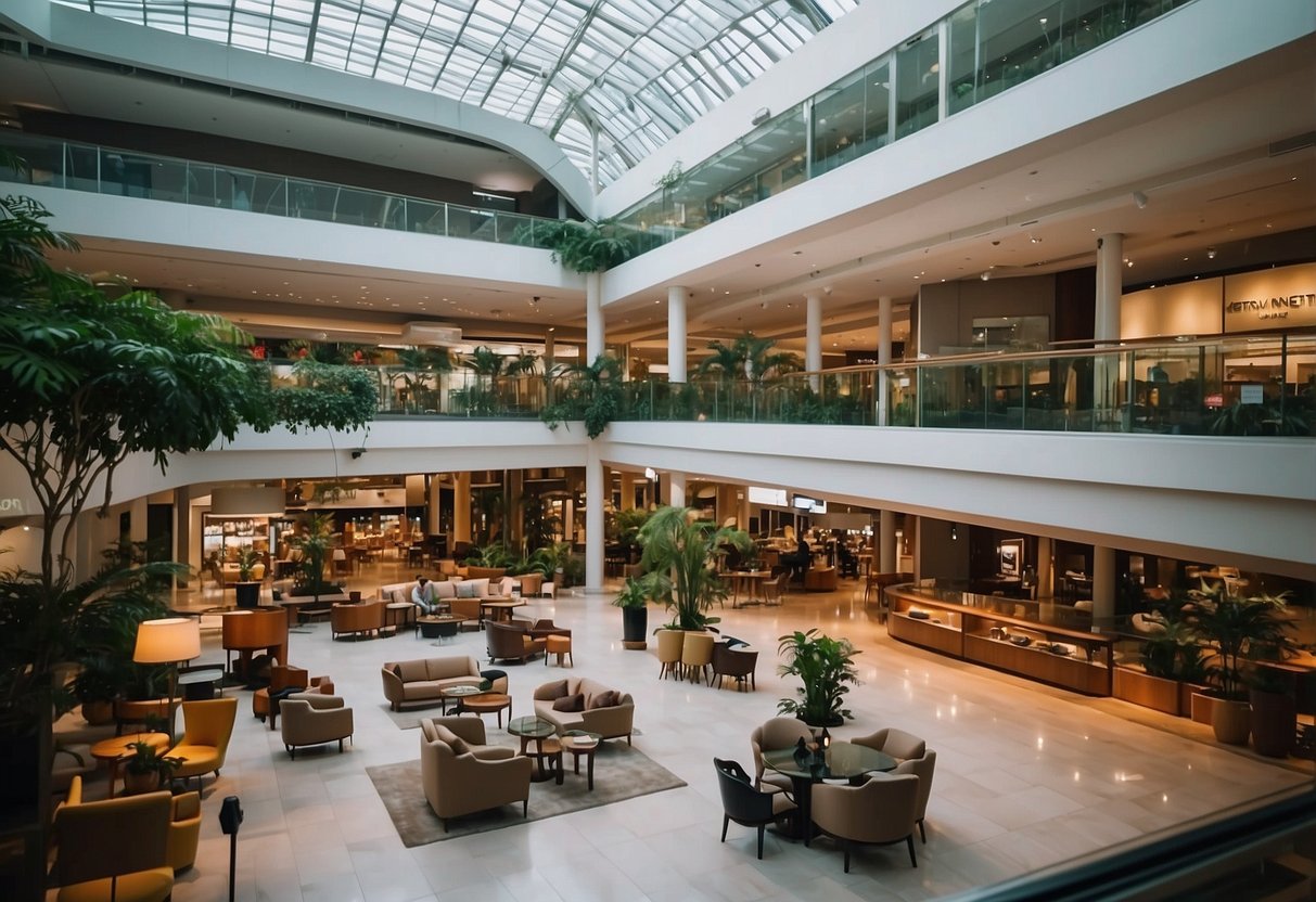 The bustling interior of International Furniture Mall, Singapore, showcases a wide array of modern and traditional furniture pieces from various cultures