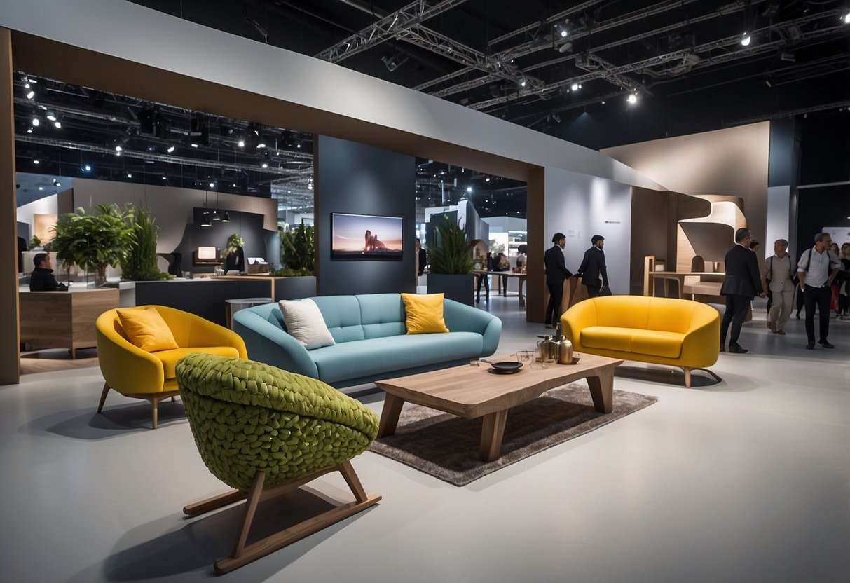 The Milan Furniture Expo buzzes with sleek designs and modern innovation. Showrooms showcase avant-garde furniture and decor, while crowds of industry professionals and design enthusiasts mingle and admire the latest trends