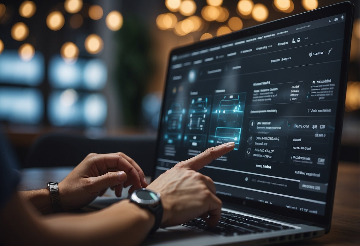 A customer browsing a digital FAQ system for furniture suppliers in Singapore