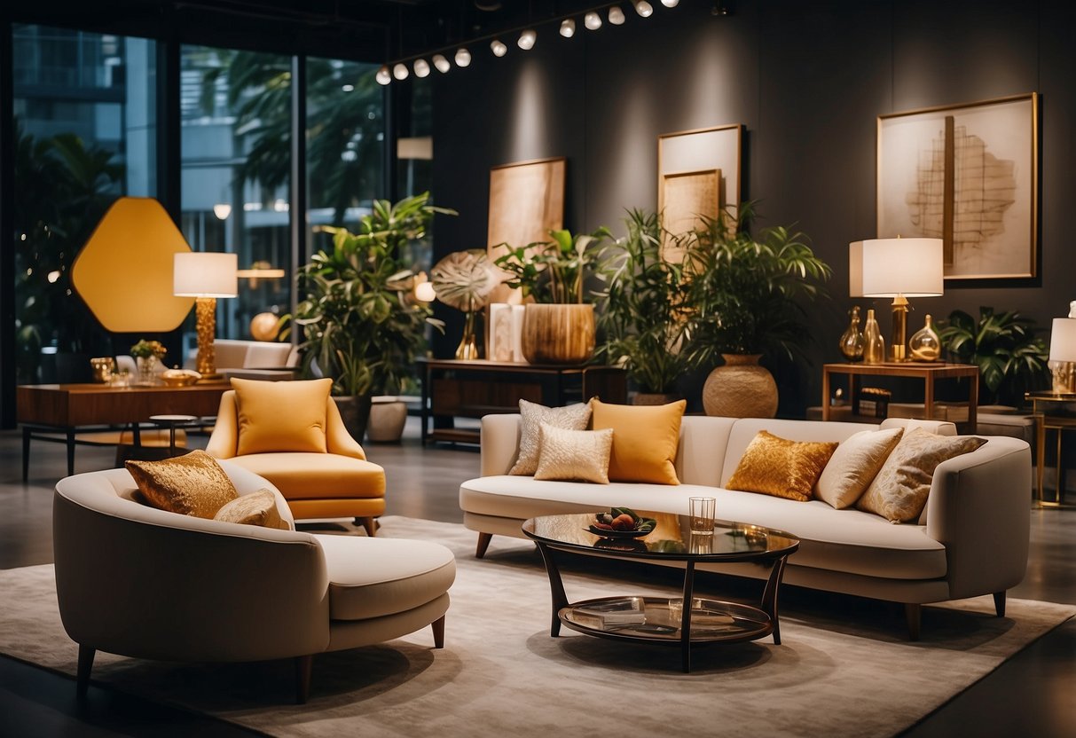 A well-lit showroom displays iconic furniture pieces in Singapore