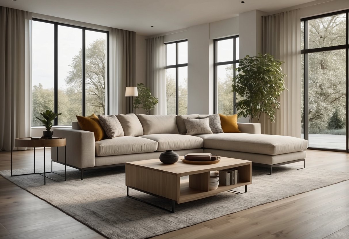 A modern living room with 3dsky furniture arranged in a stylish and functional layout. Clean lines, neutral colors, and ample natural light create a welcoming and inviting space