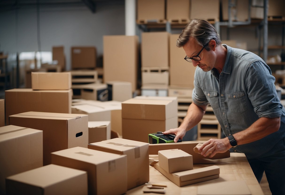 A customer carefully unpacks and assembles their new replica designer furniture, placing it in a well-lit room with other stylish decor