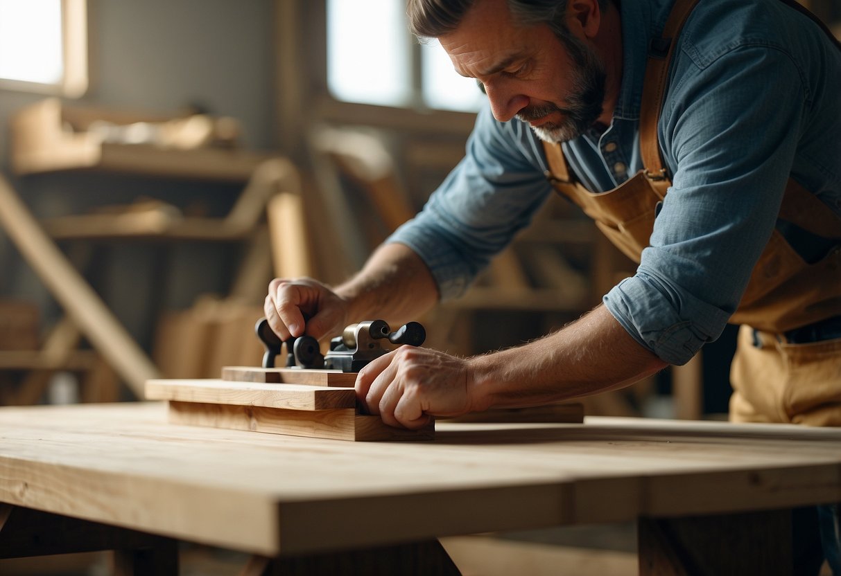 A carpenter carefully selects oak for a sturdy table, while a craftsman chooses cherry for a delicate chair