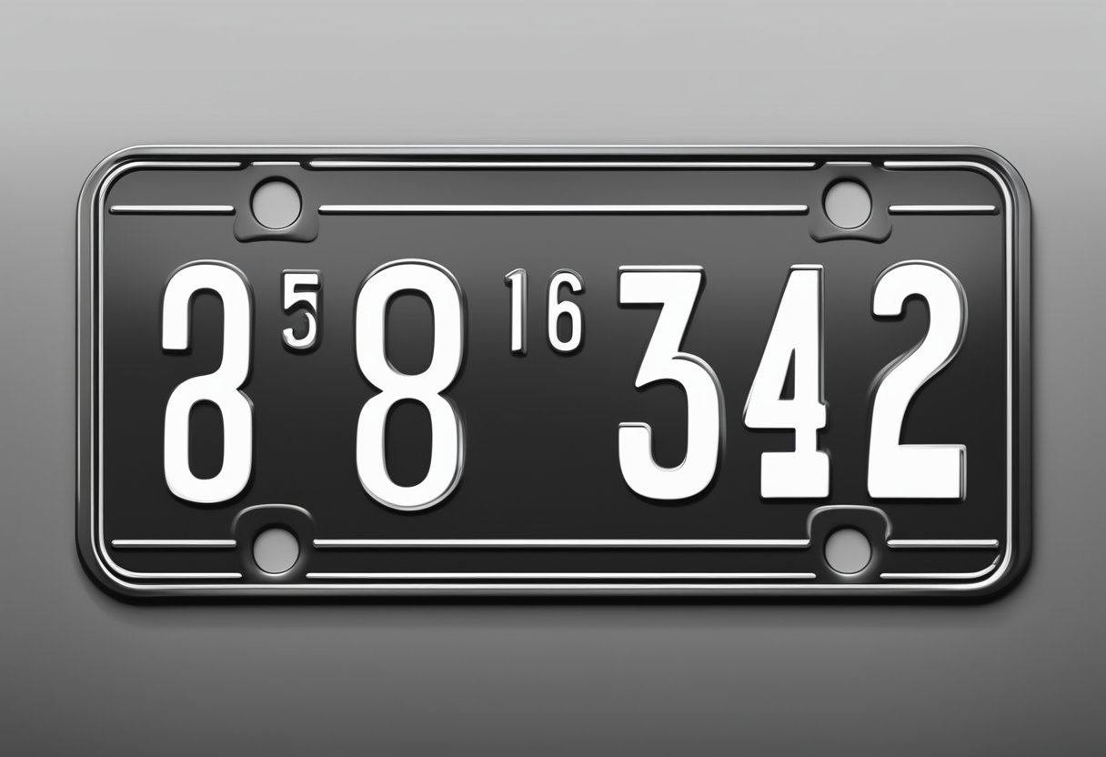 A black and white license plate with the registration code "bw1" on a clean, shiny surface