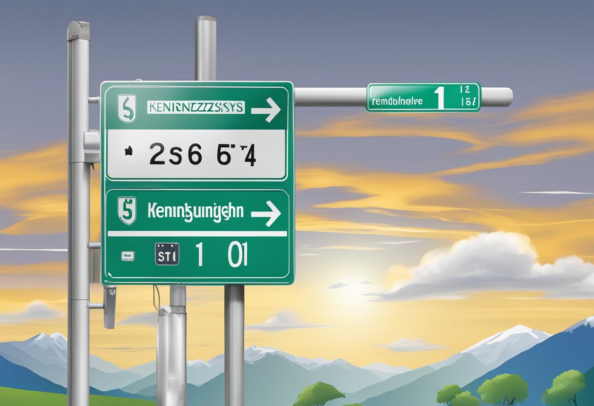 A signpost with "Kennzeichnungssystem in Baden-Württemberg" and the license plate "bw1" displayed prominently