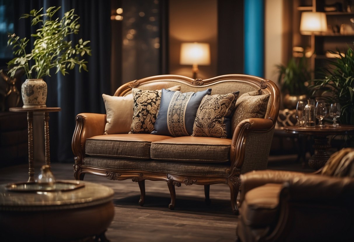 A diverse array of furniture pieces from around the world are connected in a global network, showcasing the variety of materials and styles