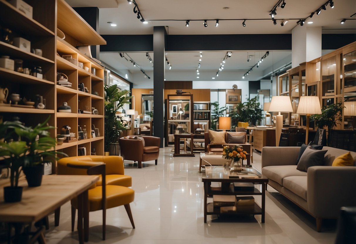 Customers browsing through various furniture collections at Barang Barang furniture shop in Singapore