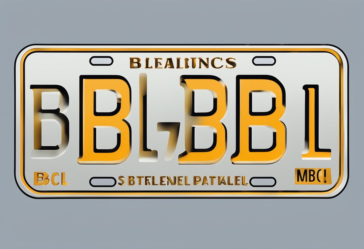 A license plate reading "BBL" in bold letters against a clear background