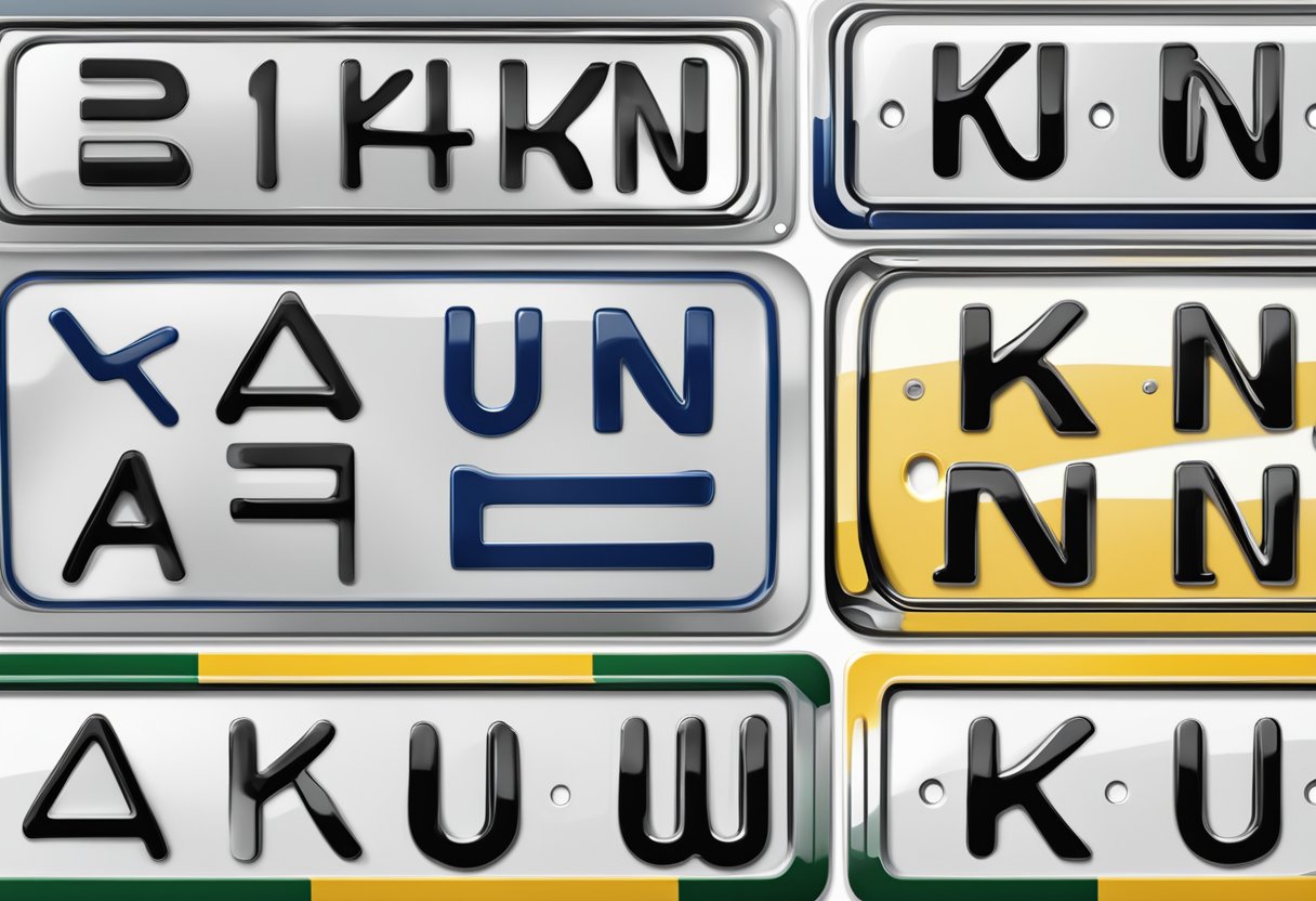 A car license plate with the letters "kün" on a vehicle