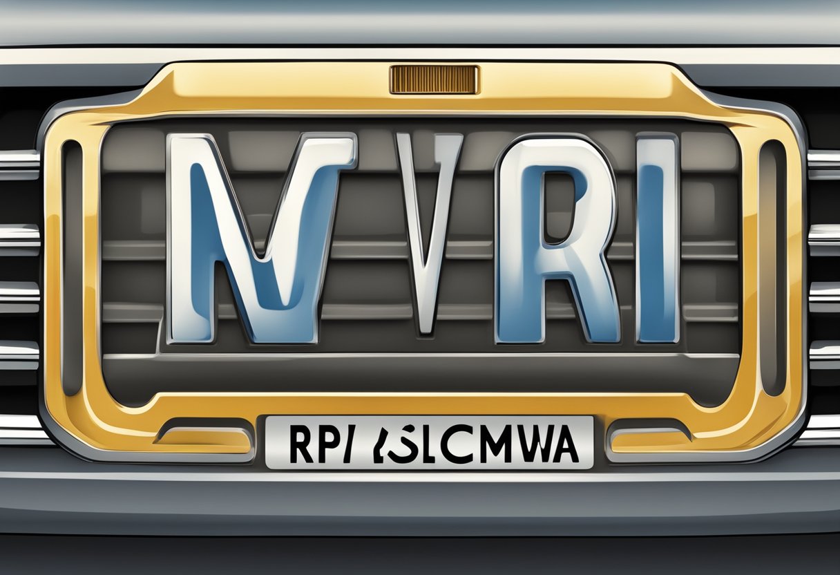 A close-up of the car license plate with the letters "RW" clearly visible