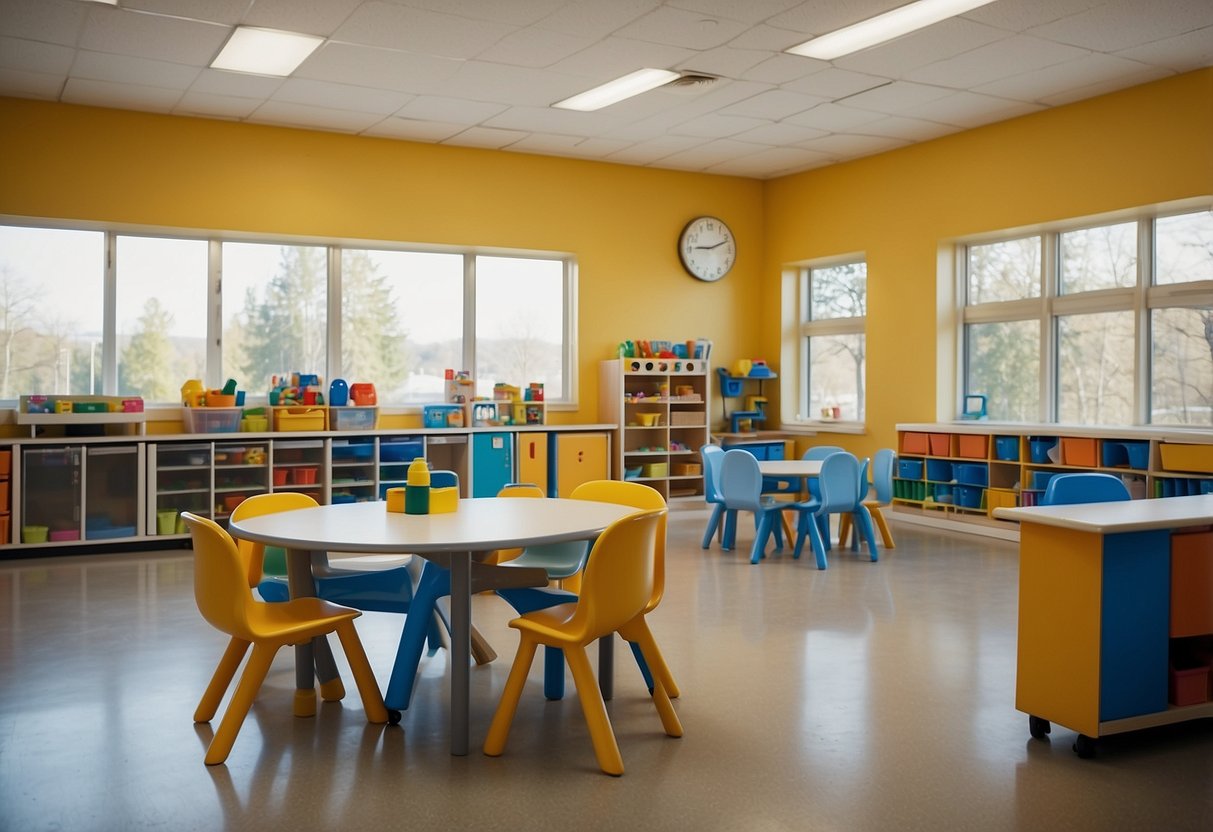 A customer buys daycare furniture. Staff assembles and arranges it in the daycare center