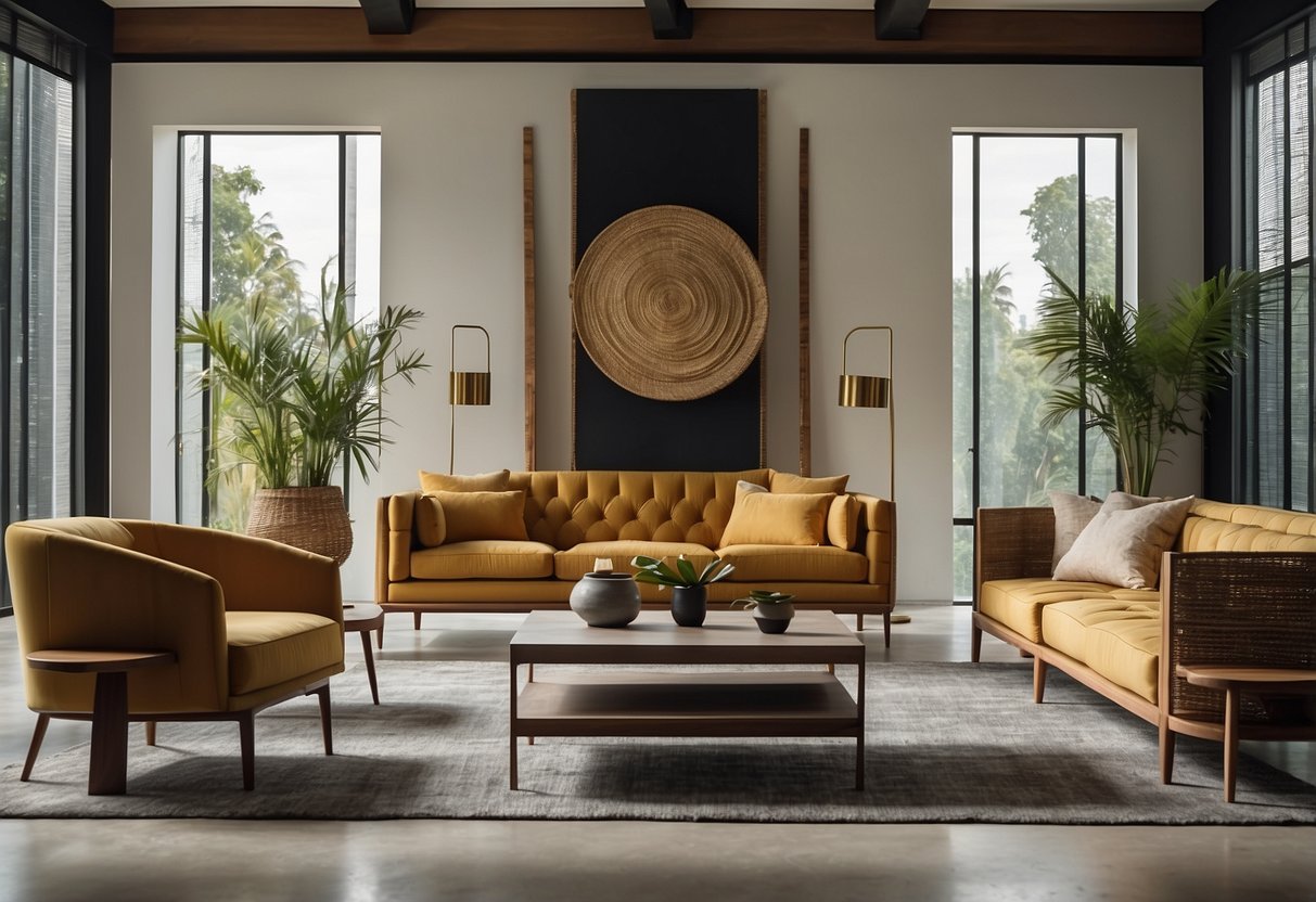 A room with modern and elegant furniture from the Lombok Collection, showcasing a variety of pieces in a spacious and well-lit showroom