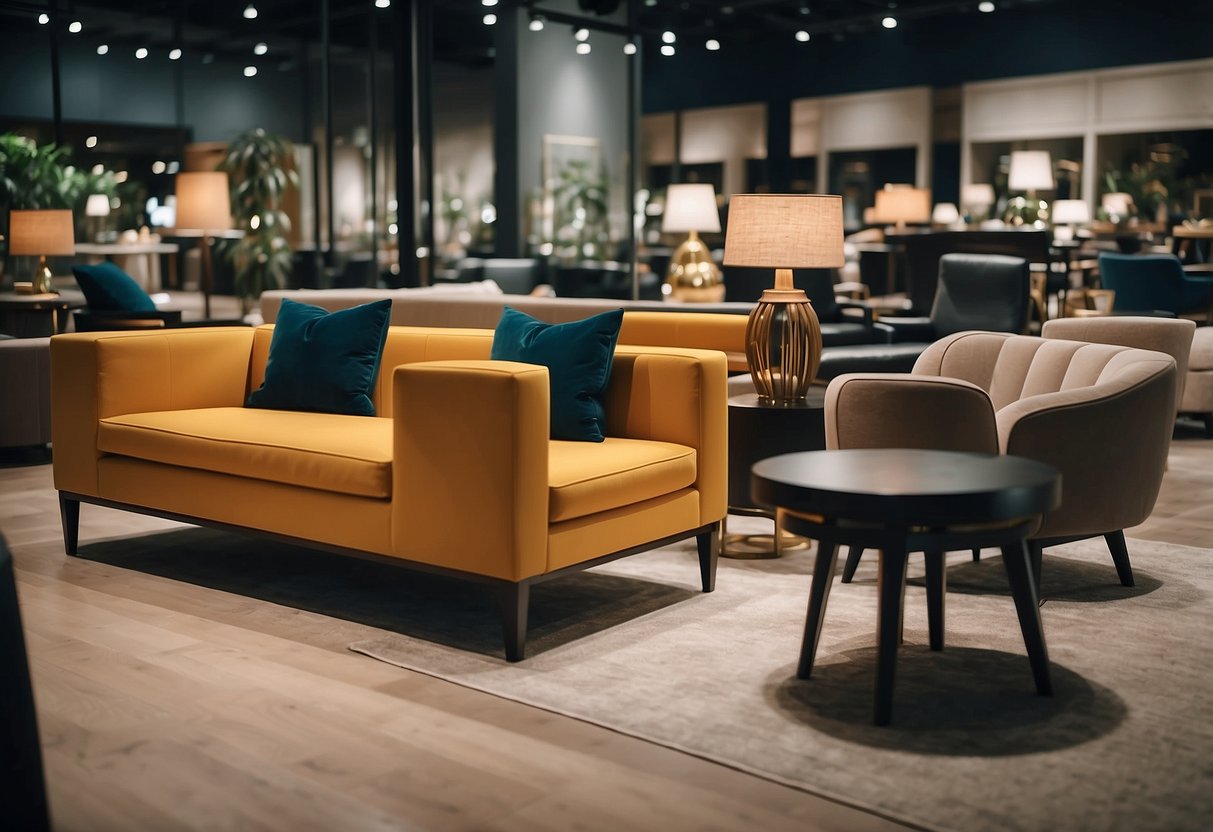 Customers browsing through elegant furniture displays at the best furniture stores