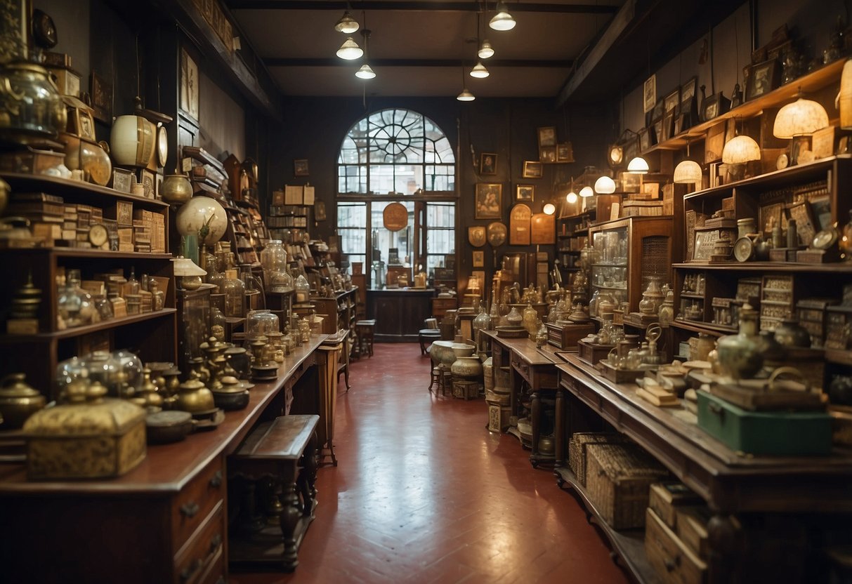 The cluttered aisles of Hock Siong & Co overflow with vintage furniture and eclectic decor, creating a maze of treasures waiting to be discovered