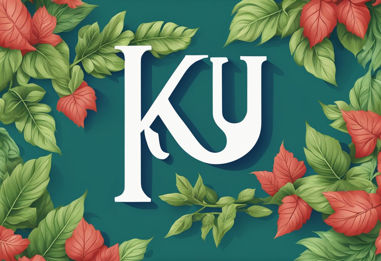 A red and white "ku" sign stands against a blue background, with green foliage in the background