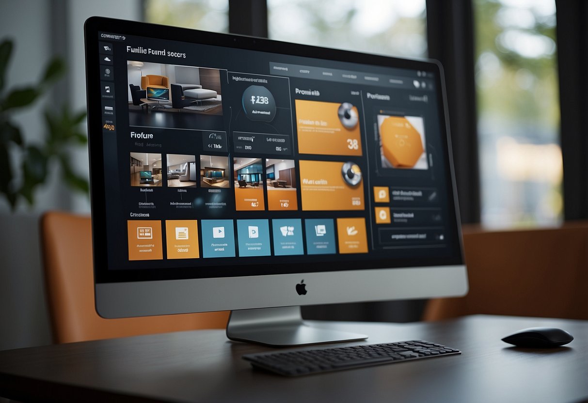 A computer screen displaying a 3D furniture design software interface with various tools and options for creating and customizing furniture pieces