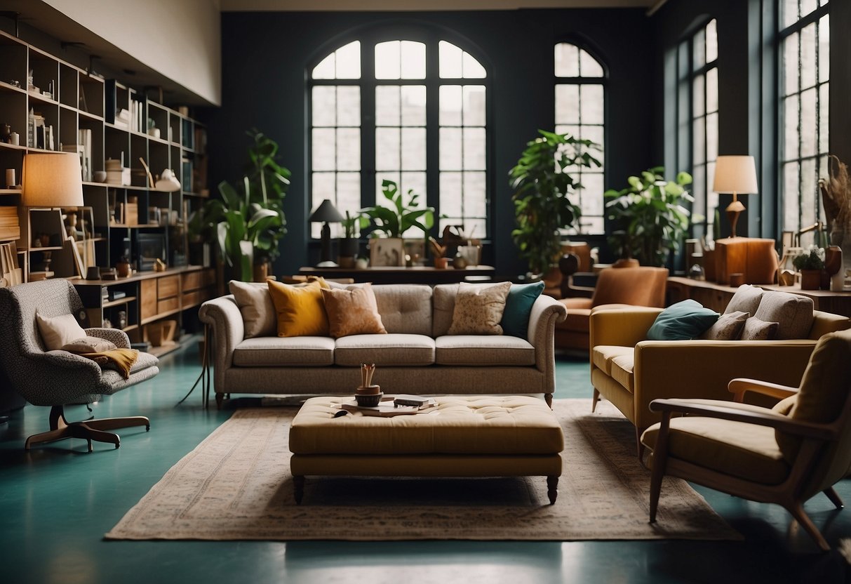 A room filled with unique and creative furniture pieces, each designed to spark curiosity and conversation