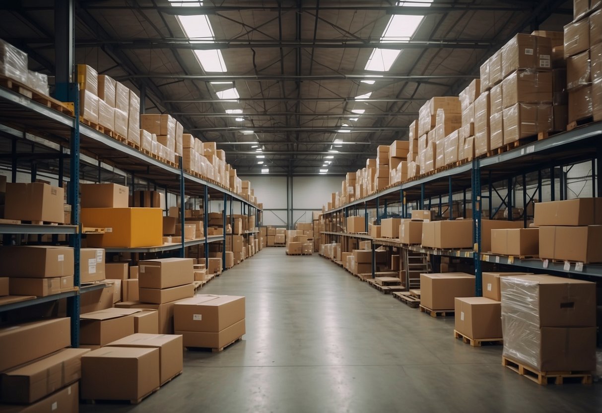 A large warehouse filled with various furniture items and products displayed in an organized and attractive manner