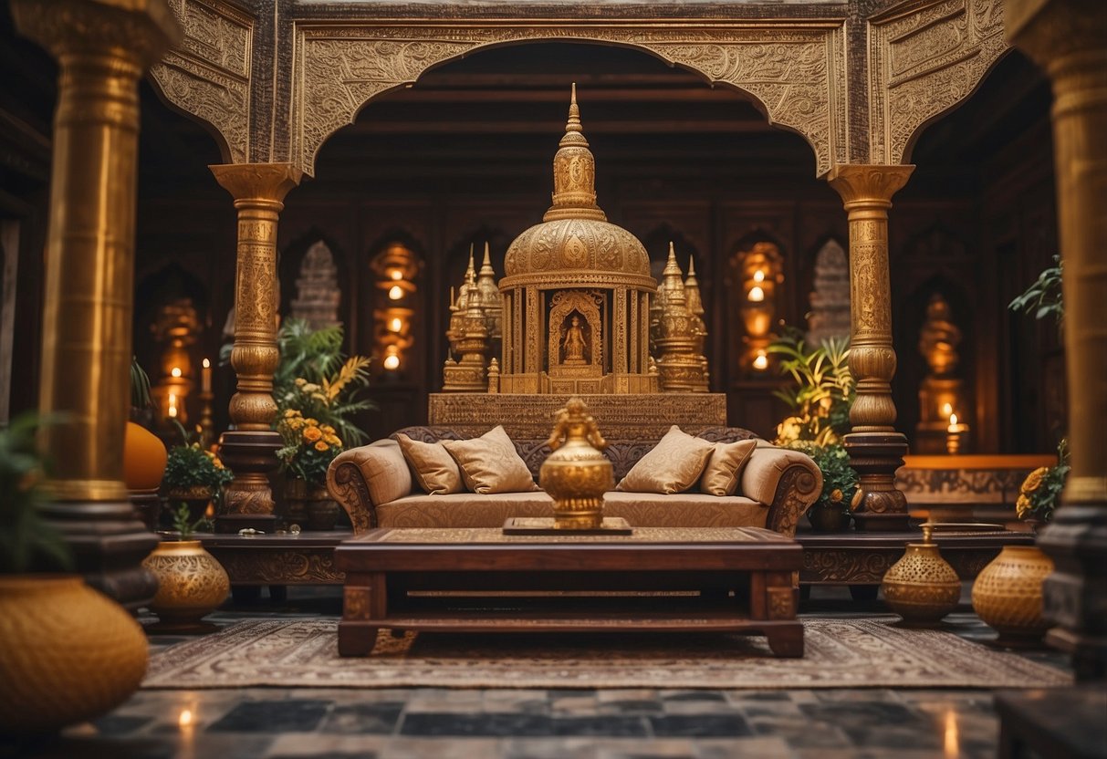 A temple with customised furniture adhering to Vastu principles