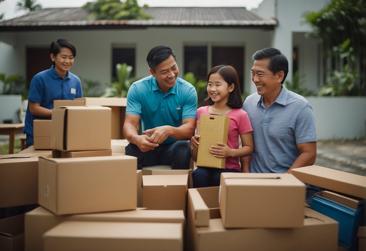 A family donates furniture to a charity in Singapore, creating a positive impact on the community. The donated items are repurposed to help those in need