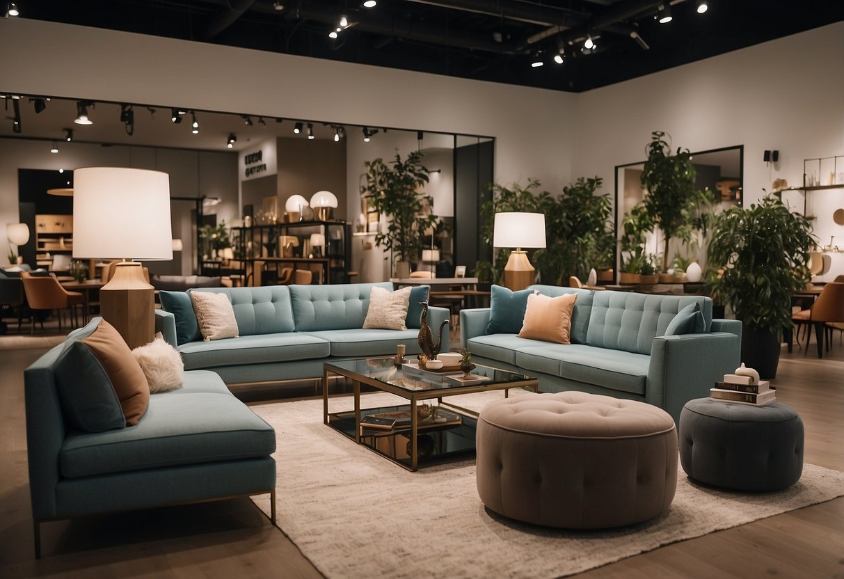 A modern, sleek furniture store with a variety of stylish pieces displayed online