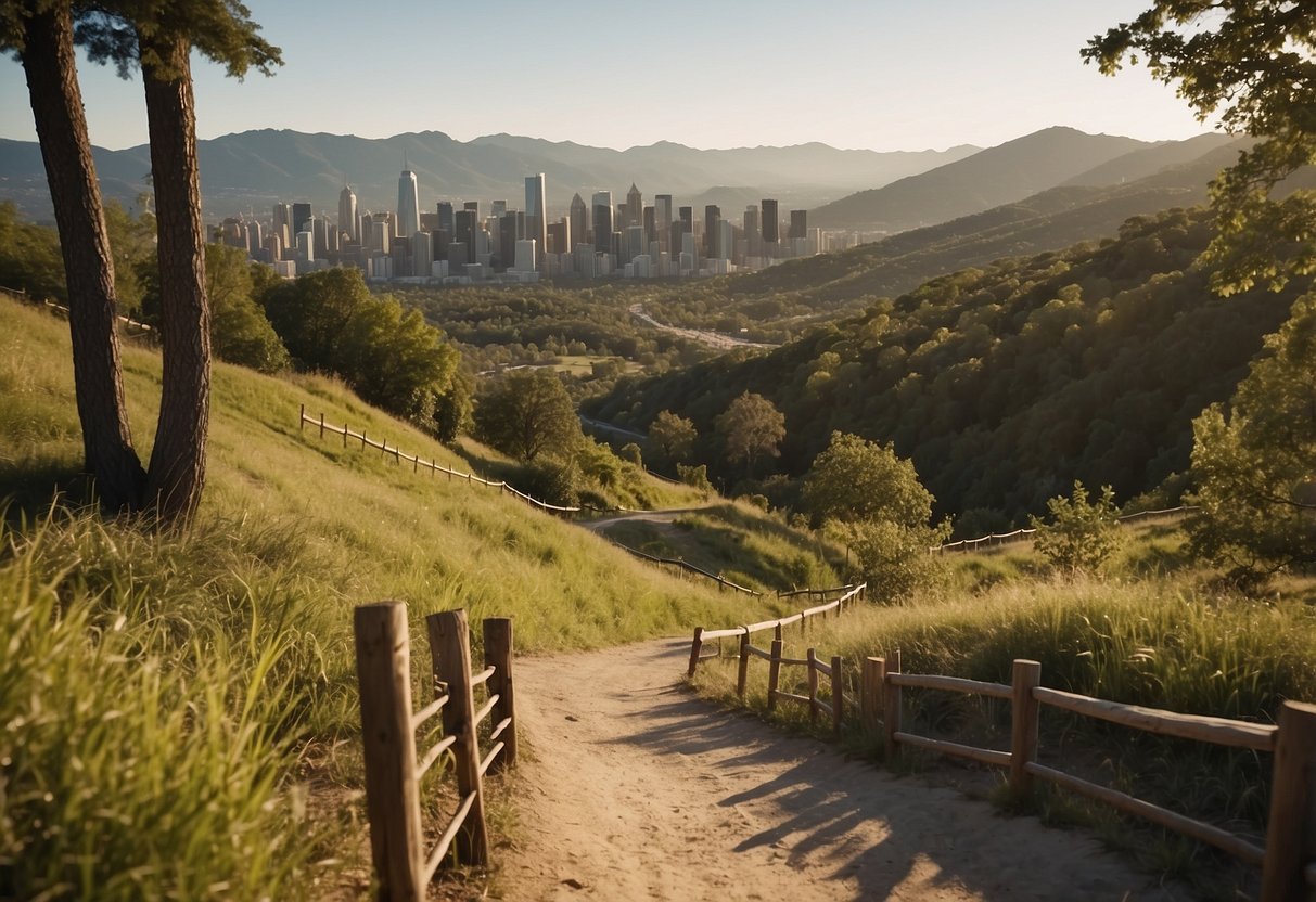 A city park with winding trails, steep hills, and scenic views. Looping paths offer 10 fun trail running challenges