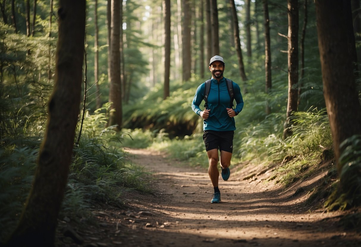 Trail runs, diverse users, clean environment, 10 ways to respect nature. No litter, stay on trail, yield to others. Illustrate diverse trail users