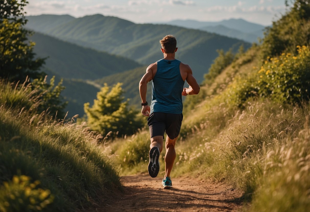 A runner follows a winding trail through a diverse landscape, passing through forests, fields, and urban areas. The changing scenery provides constant stimulation and motivation for the long run