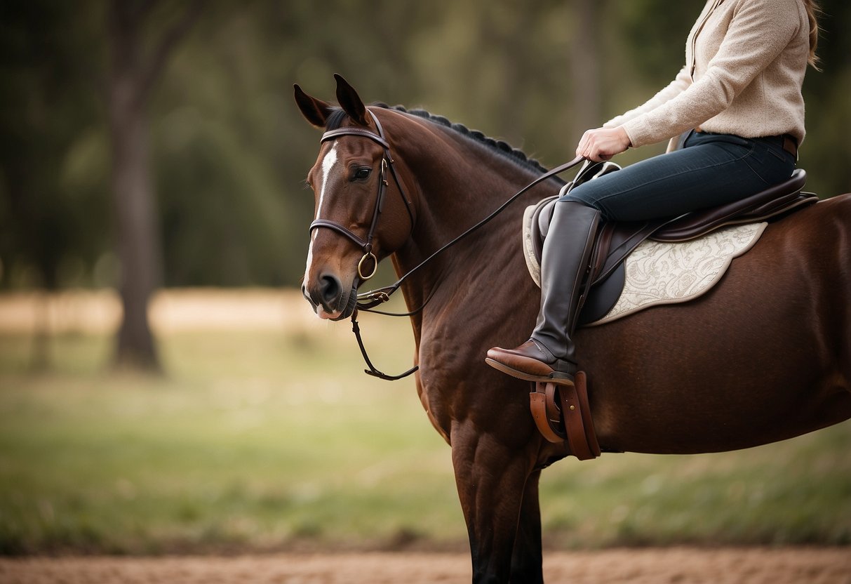 A close-up of the Ariat Eos Full Seat Riding Tight, highlighting the fabric's texture and fit. Show the waistband and full seat grip for comfort