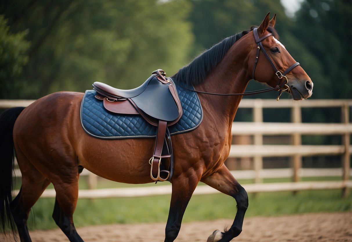 The saddle is positioned too far forward on the horse's back, causing discomfort and potential injury