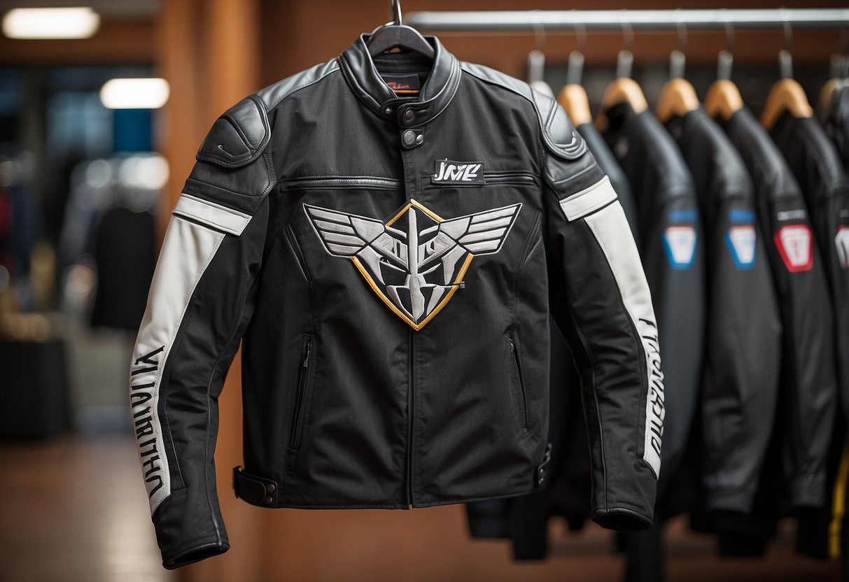 A sleek motorcycle jacket hangs on a hanger, the Joe Rocket Phoenix 5.0 logo emblazoned on the chest. The lightweight, breathable fabric shimmers in the light, ready for the open road