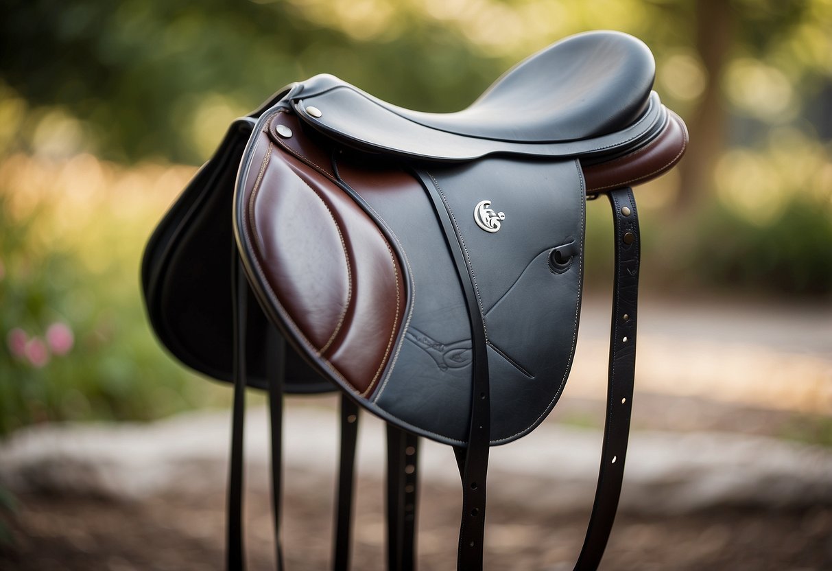 A group of five sleek and lightweight saddles designed for women, featuring the Equisential by Professionals Choice logo prominently displayed