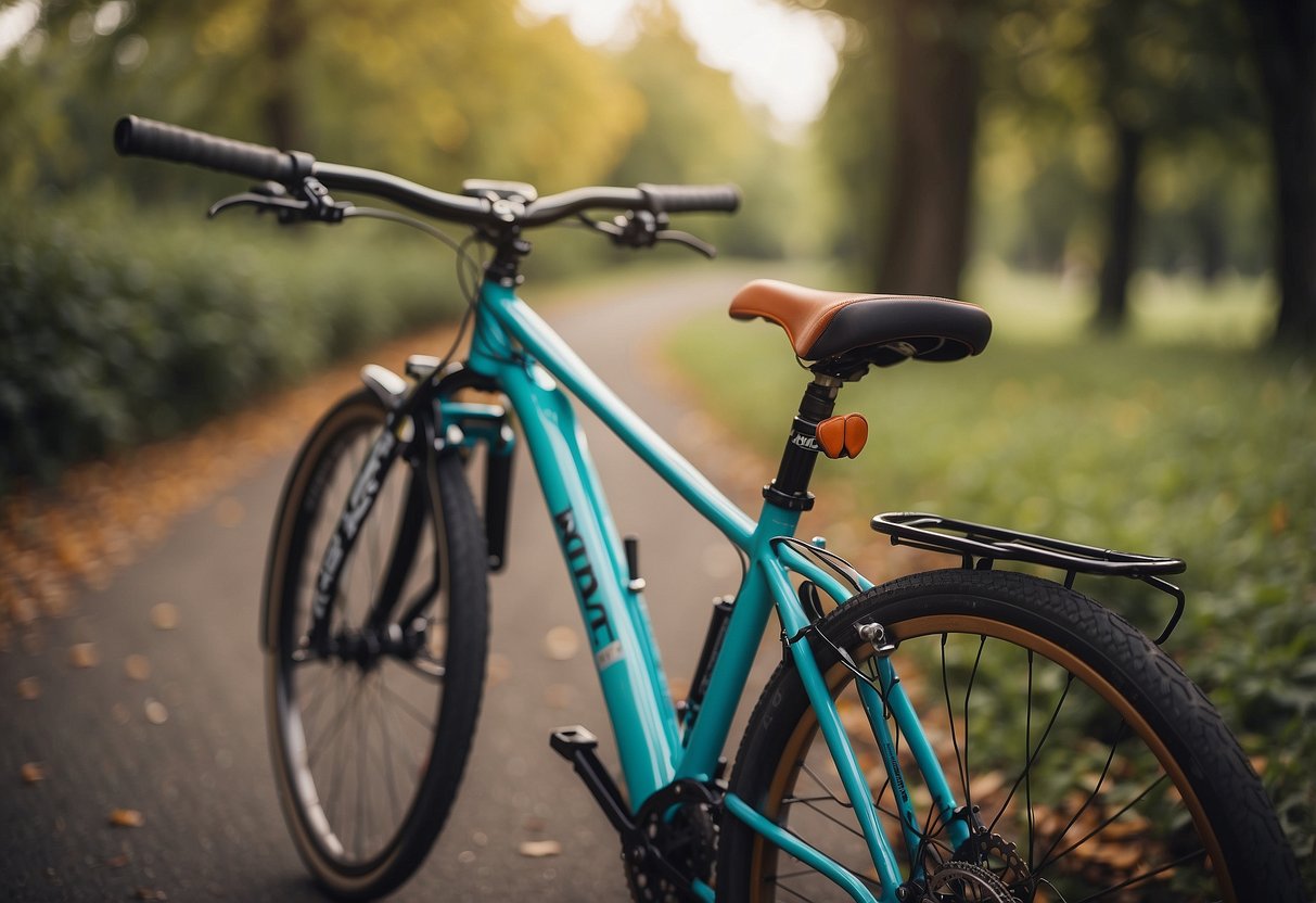 A woman's bicycle with a lightweight saddle, surrounded by other lightweight saddle options